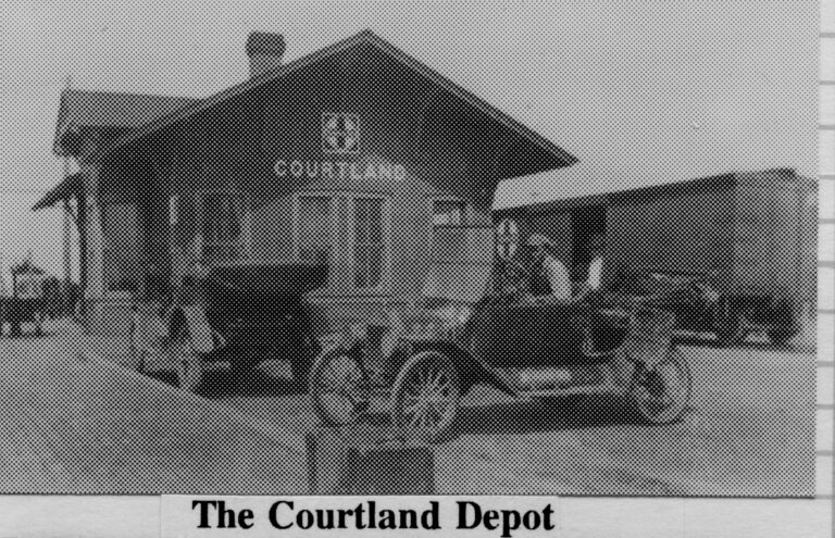 black and white newspaper clipping of the depot