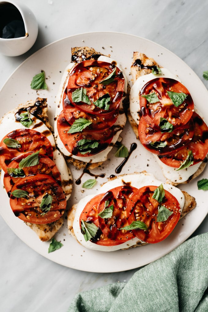 caprese chicken on a plate