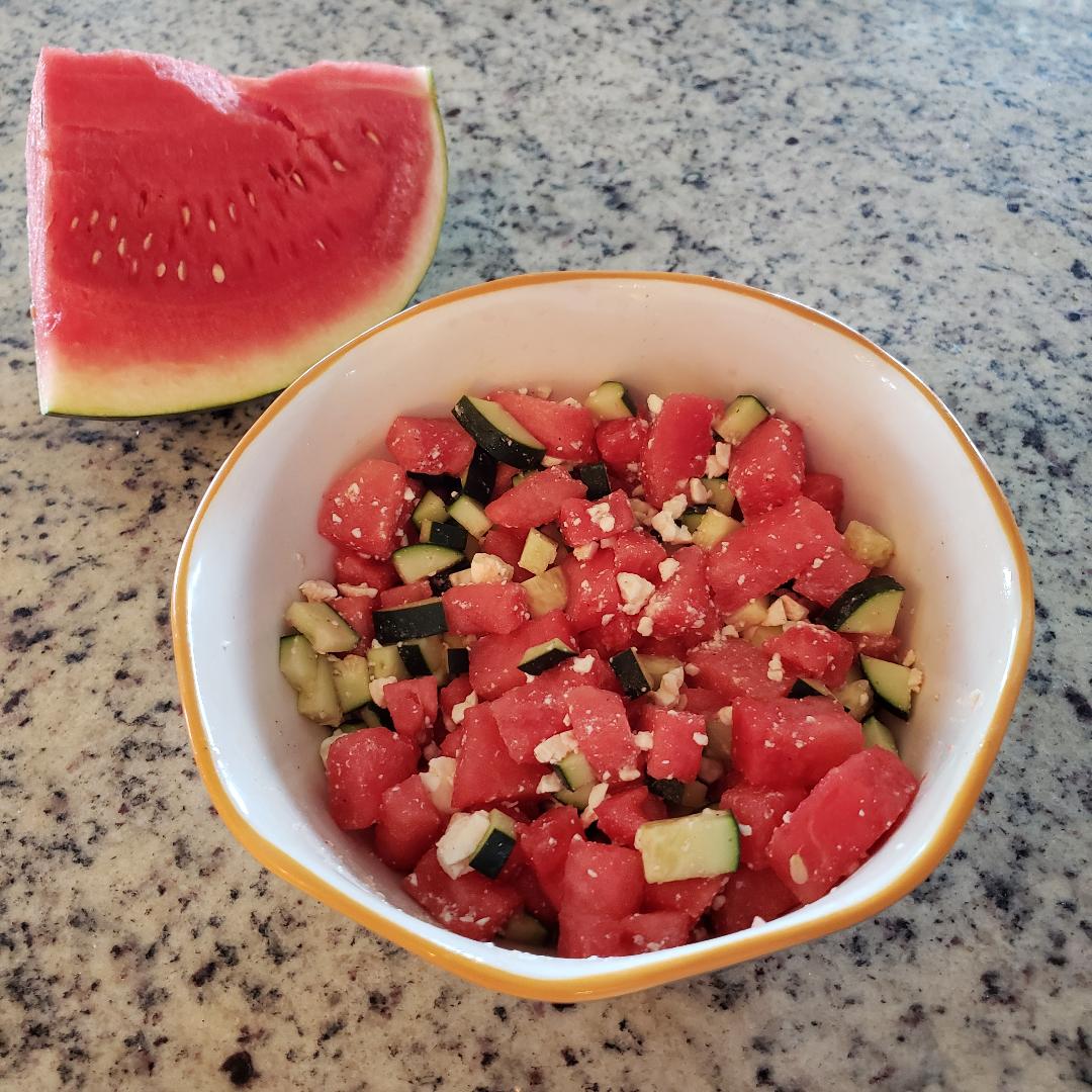 watermelon salad in a bowl