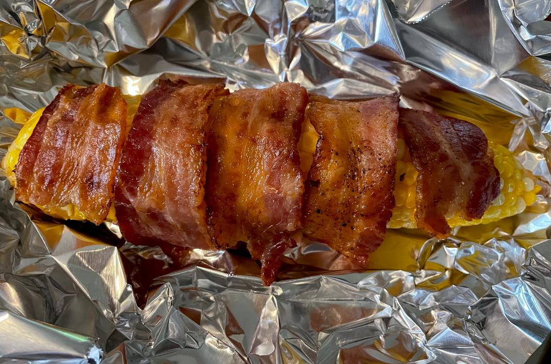 bacon wrapped grilled corn on the cob